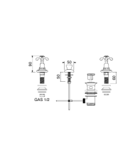 Mélangeur bidet 3 trous - Sbordoni