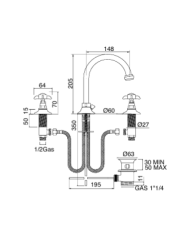 Mélangeur bec haut lavabo - Sbordoni