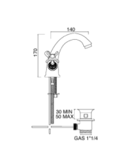 Mélangeur lavabo avec vidage - Sbordoni