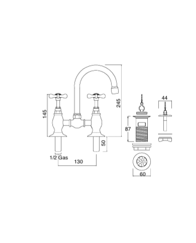 Mélangeur lavabo pont - Sbordoni