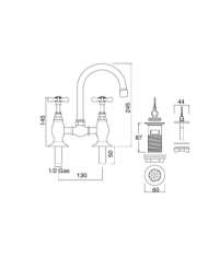 Mélangeur lavabo pont - Sbordoni
