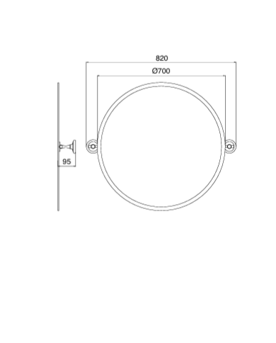 Miroir basculant rond - Sbordoni