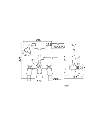 Mélangeur bain/douche - Sbordoni