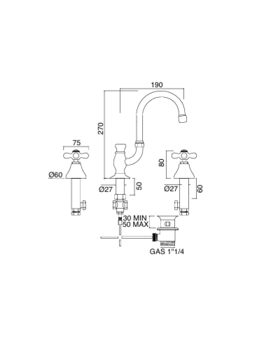 Mélangeur bec haut Etruria - Sbordoni