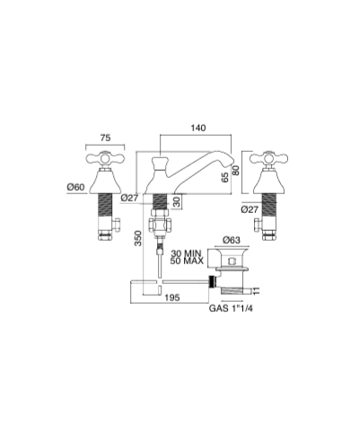 Mélangeur lavabo Etruria - Sbordoni