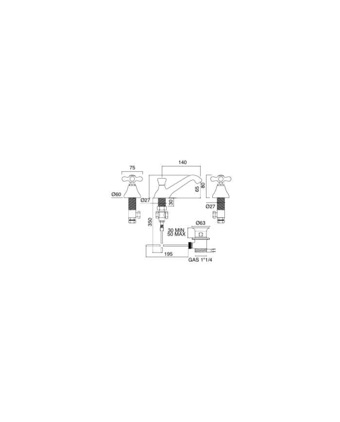 Mélangeur lavabo Etruria - Sbordoni