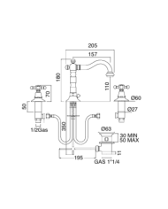 Mélangeur lavabo à 3 trous - Sbordoni