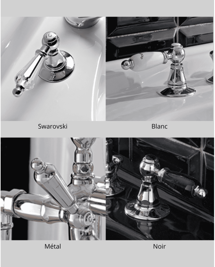 Mitigeur lavabo vintage Sbordoni, levier chromé et options de couleurs, style rétro pour salle de bain.