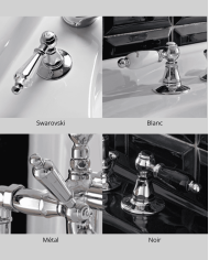 Mitigeur lavabo vintage Sbordoni, levier chromé et options de couleurs, style rétro pour salle de bain.