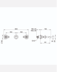Robinet 3 trous mural Lamport - Cifial