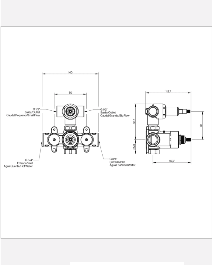 Thermostat mural 2 sorties Hexa - Cifial