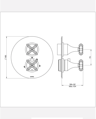 Thermostat mural 2 sorties Hexa - Cifial