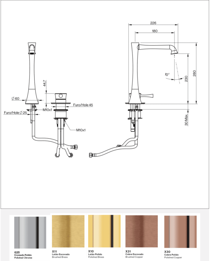 Mélangeur lavabo haut L-Spout - Cifial