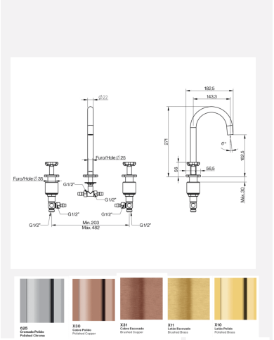 Mitigeur lavabo 3 trous manettes TX300 - Cifial