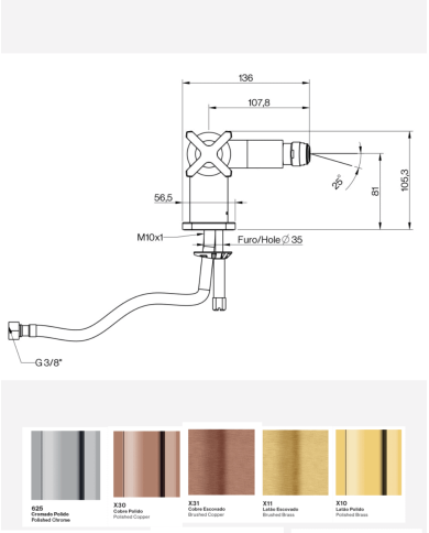 Mitigeur bidet monotrou TX300 - Cifial
