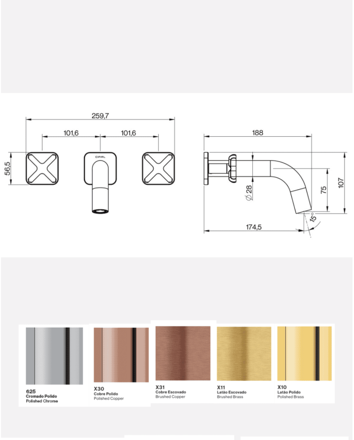 Mitigeur baignoire encastré 3 trous TX300 - Cifial