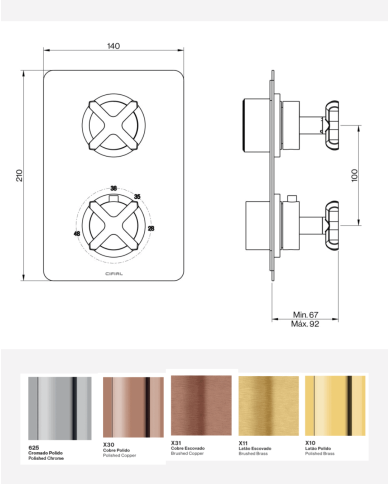 Mitigeur pour douche thermostatique TX300 Cifial