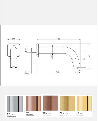 Bec encastré pour baignoire TX300 - Cifial