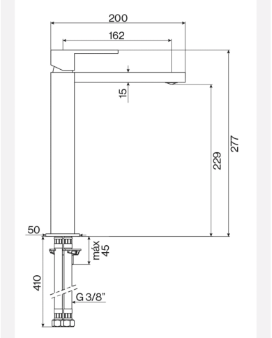 Mélangeur lavabo haut monocommande R90 - Cifial