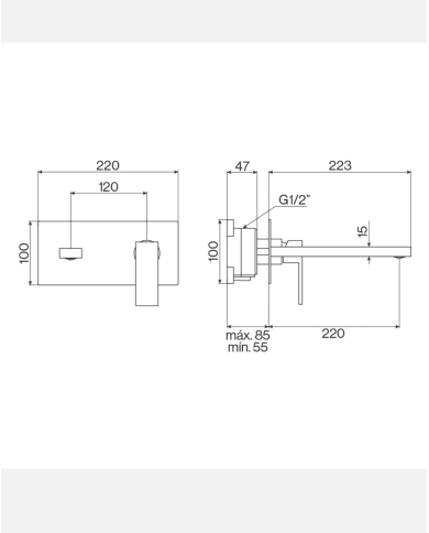 Mélangeur lavabo encastré R9 - Cifial