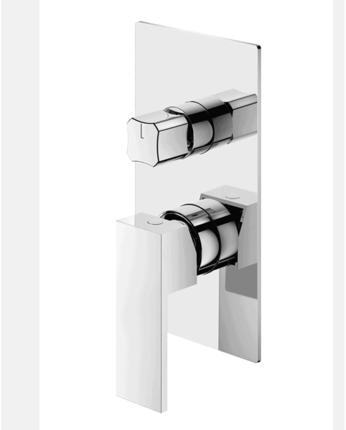 Mitigeur de douche chromé Cifial R90 à 2 sorties, design moderne et carré