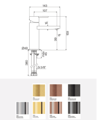 Mélangeur lavabo monotrou Lounge - Cifial