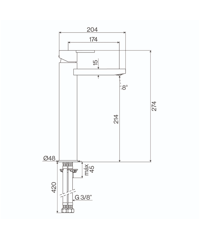 Mélangeur lavabo haut Lounge - Cifial