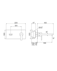 Mélangeur lavabo 168mm encastré Lounge - Cifial