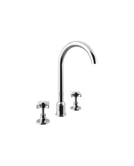 Mélangeur lavabo sur plan 3 trous bec haut Imperial Bruma