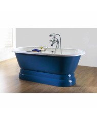 Baignoire fonte émaillée sur base VINTAGE Bleu Provence