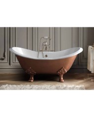 Baignoire fonte sur pieds - THYM - Bleu Provence