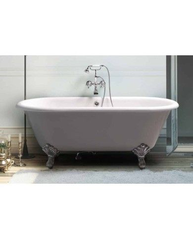 Baignoire fonte freestanding sur pieds JASMINE Bleu Provence