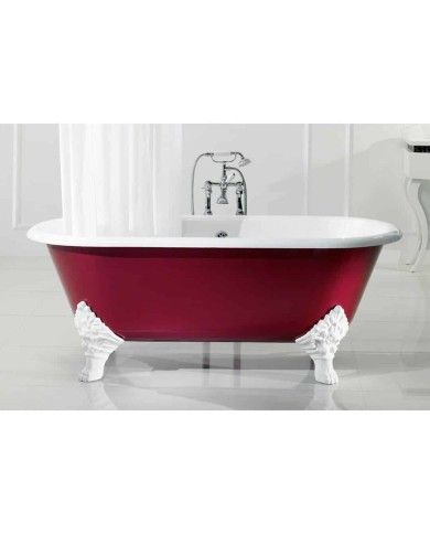 Baignoire fonte freestanding sur pieds JASMINE Bleu Provence