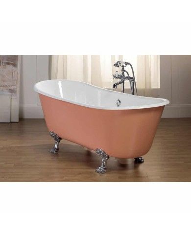Baignoire fonte freestanding sur pieds ROMARIN Bleu Provence
