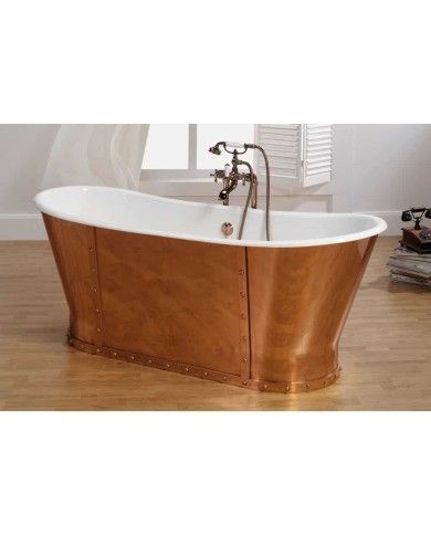 Baignoire fonte émaillée sur base LUXURY Bleu Provence