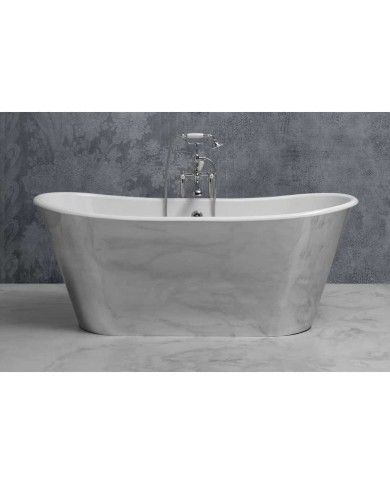 Baignoire fonte émaillée sur base TRENDY Bleu Provence