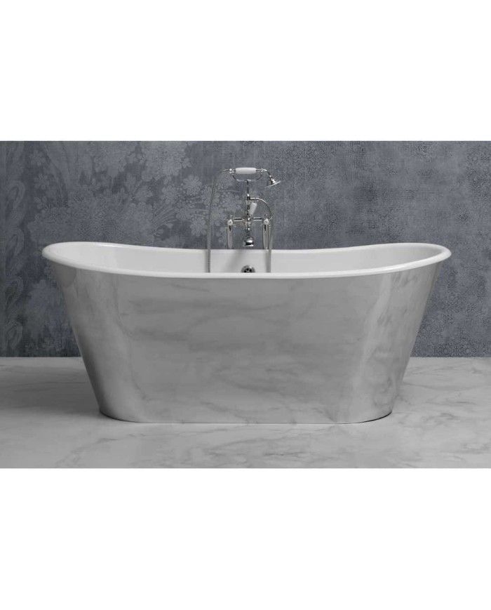 Baignoire fonte émaillée sur base TRENDY Bleu Provence