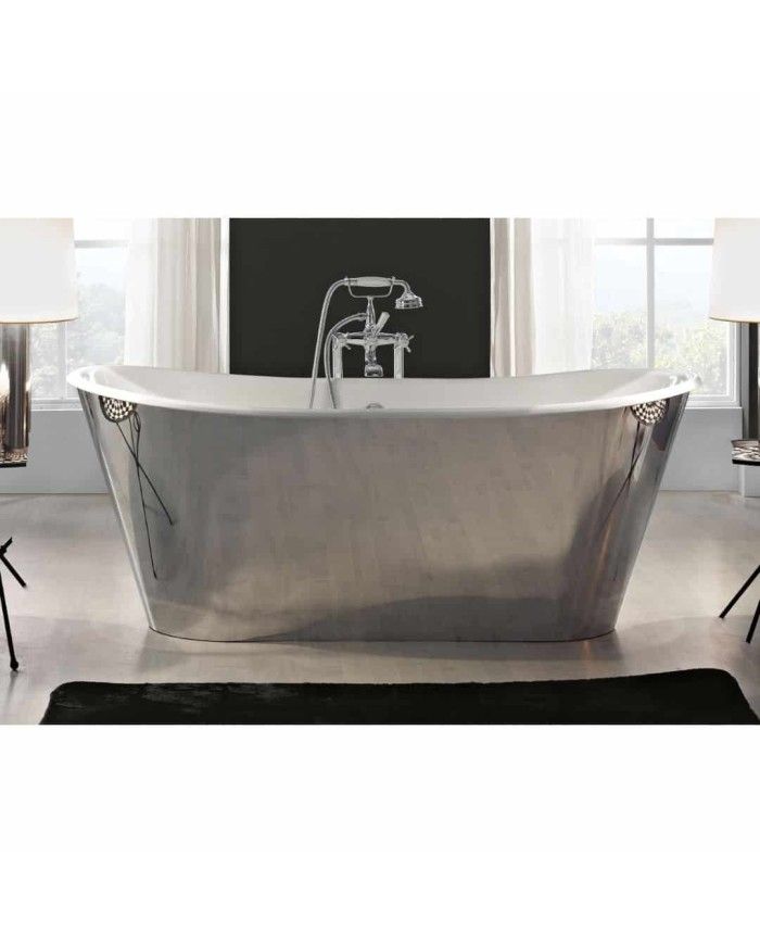 Baignoire fonte émaillée sur base TRENDY Bleu Provence