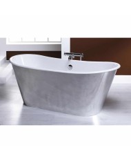 Baignoire fonte émaillée sur base - TRENDY - Bleu Provence