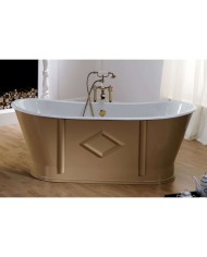 Baignoire fonte émaillée sur base - CHARME - Bleu Provence