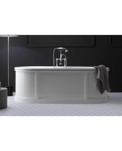 Baignoire fonte émaillée sur base CHIC Bleu Provence