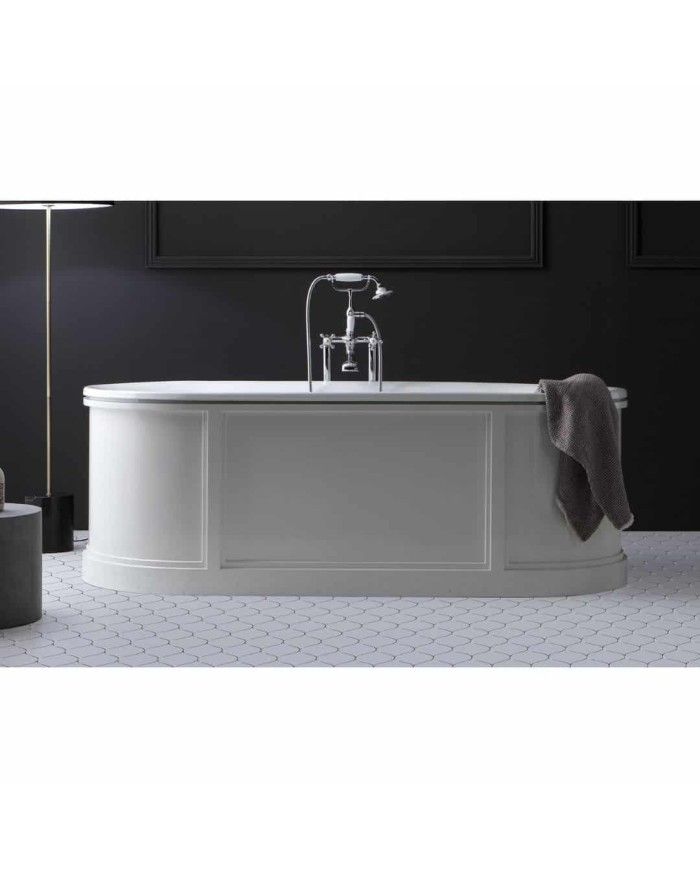 Baignoire fonte émaillée sur base CHIC Bleu Provence