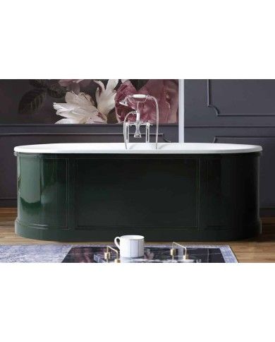 Baignoire fonte émaillée sur base CHIC Bleu Provence