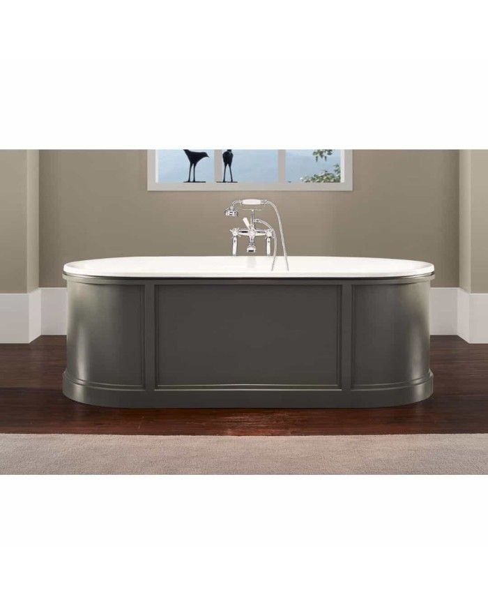 Baignoire fonte émaillée sur base CHIC Bleu Provence