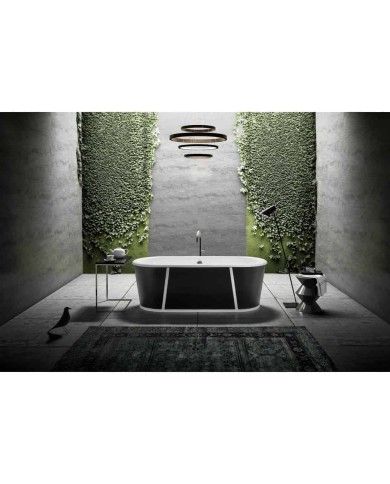 Baignoire fonte émaillée sur base PURE Bleu Provence