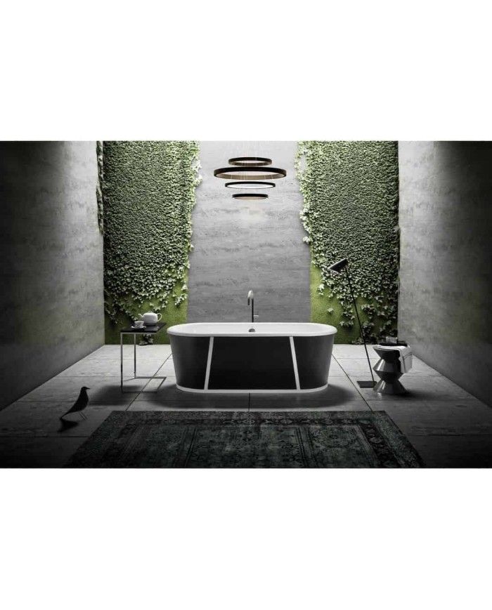 Baignoire fonte émaillée sur base PURE Bleu Provence