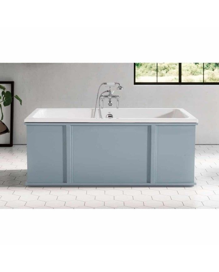 Baignoire fonte émaillée sur base INDUSTRIAL Bleu Provence