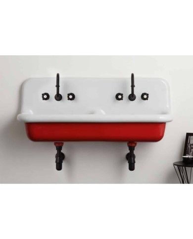 Lavabo double 120cm true colors Bleu Provence