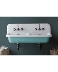Lavabo double 120cm true colors Bleu Provence