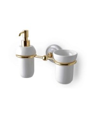 Distributeur savon + brosse dents mural - Romantic - Bleu Provence